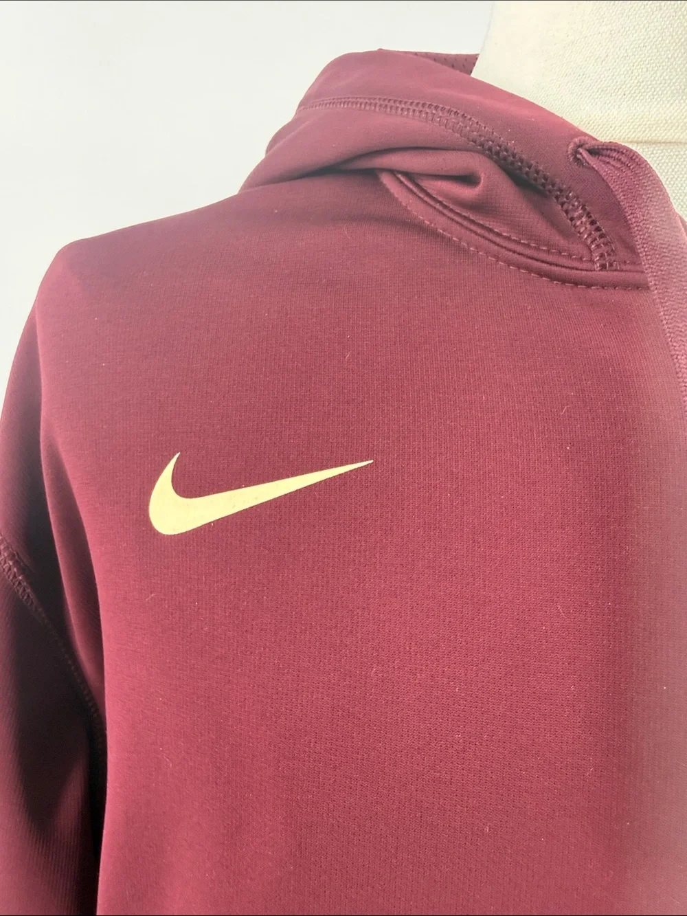 Nike Burgundy FSU  Full-Zip Hoodie with Subtle White Thermal Print